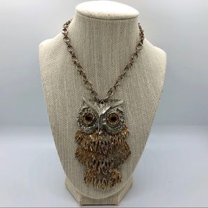 Sold! Vintage Metal Owl Necklace
